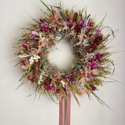 Handmade Dried Flower Wreath, “Spring Meadow”