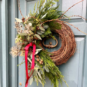 Handmade Luxury Fresh Elm Wreath “Festive Forrest Treasures”