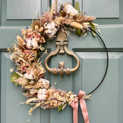 Handmade Dried Flower Hoop Wreath “Minky Nudes”