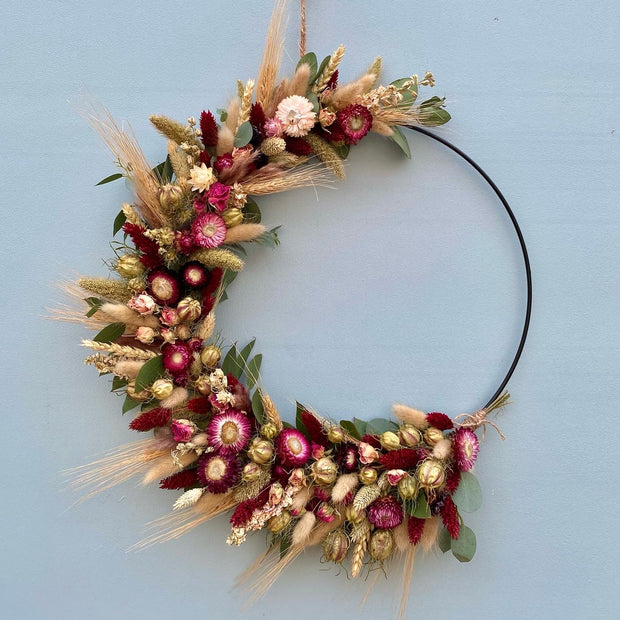 DIY Dried Flower Wreath Making Kit & Online Video Tutorial “All You Need is Love”