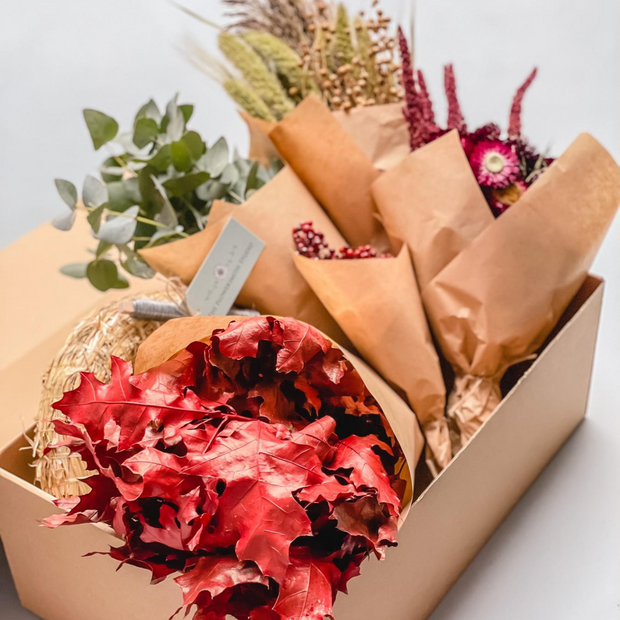 DIY Kit- Luxury Autumn Dried Flower Wreath “Autumn Leaves” w/ Online Video Tutorial