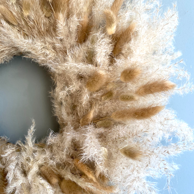 Handmade Luxury Pampas Grass & Bunny Tail Wreath