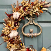 Handmade Dried Flower Hoop Wreath “Golden Ochre”
