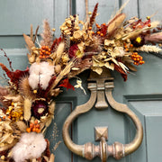 Handmade Dried Flower Hoop Wreath “Golden Ochre”