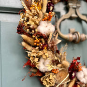 Handmade Dried Flower Hoop Wreath “Golden Ochre”