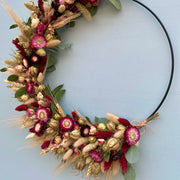 Handmade Dried Flower Hoop Wreath “All You Need Is Love”