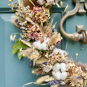 Handmade Dried Flower Hoop Wreath “Minky Nudes”